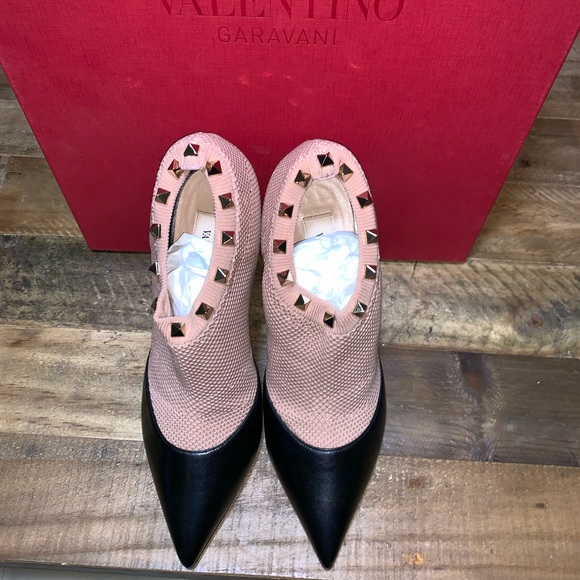 New Valentino Garavani Rockstud Knitted Booties - Picture 5 of 8